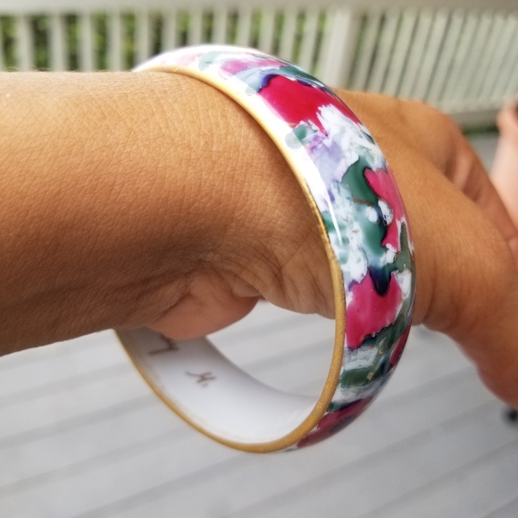 Vintage boho flower  bracelet cloisonne millie savage - Picture 12 of 16